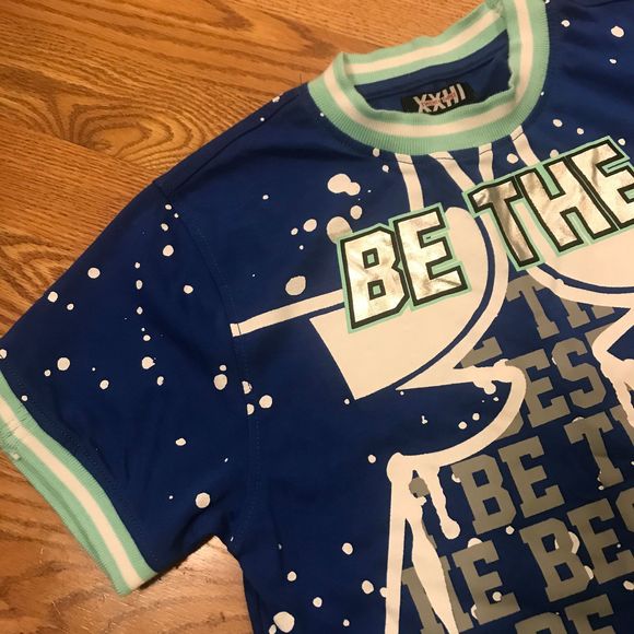 Short Sleeve Graphic T-Shirt Blue White - Picture 3 of 6